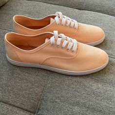 Target-Universal Thread Goods Co. Brand New Peach/Orange Color Tennis Shoes Size 9 Women Casual Peach Round Toe Sneakers, Casual Peach Sneakers For Spring, Casual Orange Flat Sneakers, Peach Orange Color, Peach Orange, Universal Thread, Woman Colour, Tennis Shoes, Shoe Brands