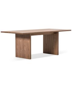 a wooden table with one end missing the top and two ends missing the bottom, against a white background