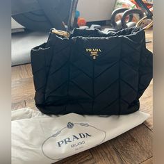 Excellent Sized Prada Handbag Some Signs Of Wear/ Ripping Shown In Pictures !! Two Pockets On Inside Of Bag And Two On Outside Comes With Dust Bag!!! Quilted Handbag, Prada Handbag, Bags Prada, Quilted Handbags, Prada Bags, Prada Handbags, Prada Bag, Prada, Dust Bag