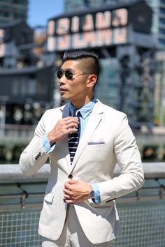 Summer Suede Style Suit | Leo Chan of Levitate Style Men's Knit