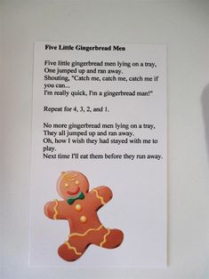 a gingerbread man poem on a white background