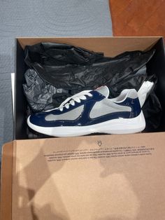 Blue and White Prada America Cups Prada Americas Cup, Guys Fashion Casual, Guys Fashion, Americas Cup, Fall 24, Hype Shoes, Mens Street Style, Fashion Casual, Prada