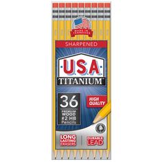 sharpener's usa titanium pencils, high quality, 24 / pack