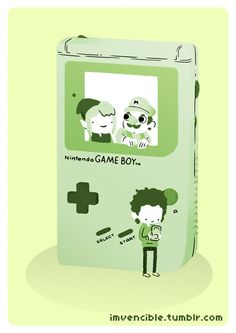 an old video game box with two people in it and the words,'nintendo game boy