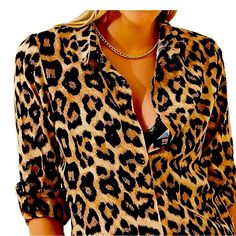 Nwot Big Dart Cheetah Blouse Looks Just Like Jcrew $70 Version. Super Cute Viscose, And Always Fun In Your Wardrobe. Size Medium Buy Blouse, Animal Print Outfits, Women Blouses Fashion, Leopard Blouse, Casual Wear Women, Dressy Blouse, Elegante Casual, Blouse Casual, Loose Tops