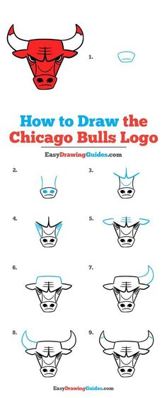 how to draw the chicago bulls logo in easy step by step drawing instructions for kids