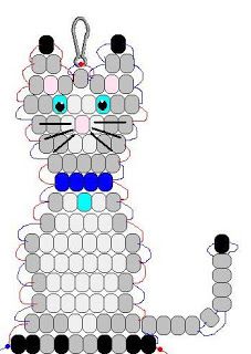 an image of a cat made out of squares and circles with eyes on the face