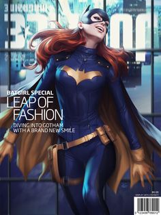 the cover to batgirl's special leap of fashion, with a woman dressed as batgirl