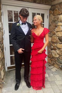 Red V Neck Lace Prom Dress, Tiered Long Evening Dresses Sleeveless Gra – Uniquedresss Red Prom Dresses, Graduation Gown, Graduation Dresses, Lace Prom Dress, Long Prom Dresses, Red Prom, Long Red, Evening Dresses Elegant