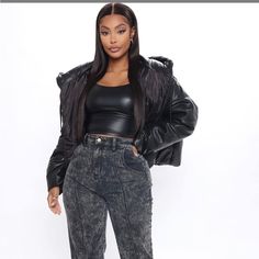 Brand : Fashion Nova Black Faux Leather Jacket Self: 100% Polyurethane Lining: 100% Polyester Filler: 100% Polyester Size: Xtra Small New W/Tags Great Condition No Pets/No Smoking Trendy Black Faux Leather Outerwear, Fitted Trendy Leather Jacket With Faux Fur Lining, Trendy Fitted Leather Jacket With Faux Fur Lining, Trendy Faux Leather Outerwear With Faux Fur Trim, Trendy Faux Leather Outerwear With Faux Fur Lining, Trendy Leather Jacket With Faux Fur Trim, Trendy Faux Leather Outerwear For Night Out, Trendy Fall Leather Jacket With Faux Fur Trim, Trendy Faux Leather Jacket For Night Out