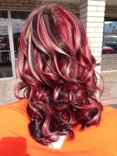 Cute Hair Colors For Summer, Cherry Coke Hair Color With Highlights, Burgundy And Blonde Hair, Burgundy Blonde Hair, Burgundy Hair With Highlights, Red Blonde Hair, Perfect Hair Color, Hair Color Unique