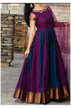 Anarkali Dress Ideas, Kalamkari Dresses, Designer Anarkali Dresses, Gown With Dupatta, Gown Party Wear, Long Gown Dress