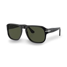 Some sunglasses are an obvious take on an iconic style. Persol's Jean is a mix of several, taking the best of each. The squared, wide body style is '70s inspired yet clearly influenced by the aviator, swapping metal frames for acetate. They also incorporate typical Persol luxury, including the Meflecto flexible stem system and the signature Arrow symbol. They'll be available in a Havana tortoise with black Barberini crystal lenses or black with green Barberini crystal lenses. Retro Square Frame Aviator Sunglasses With Mirrored Lenses, Retro Aviator Sunglasses With Tinted Square Frame, Retro Aviator Sunglasses With Tinted Square Lenses, Retro Square Frame Aviator Sunglasses With Tinted Lenses, Arrow Symbol, Green Lens, Metal Frames, Wide Body, Iconic Style