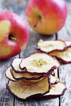 apple slices stacked on top of each other with text overlay that reads 13 make - ahead meals and snacks for healthy eating on the go