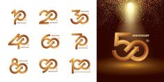 golden numbers and lights with the number fifty on them for anniversary celebration or birthday party