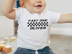 Introducing our super cool Fast One birthday t-shirts, for a boy or girls' race car theme party. These shirts are high quality and made with 100% soft ringspun cotton for very comfortable wear.   HOW TO ORDER 1. Select the color and size/name from the drop-down menu and add it to the cart 2. Repeat the process if you want to order more shirts 3. If you want a custom shirt, please select that from the menu and add the name to the personalization box NB: We have multiple options for Mom and Dad in First Birthday Boy Car Themes, Two Fast Family Shirts, Fast One Birthday Shirt, Fast One Birthday Outfit, 2 Fast Birthday Party Shirt, Racecar Birthday Shirt, Matching Birthday Shirts, Race Car Themes, Car Themed Parties