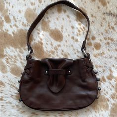 Small Soft Dark Brown Leather Hobo /Shoulder Strap. Like New. Inside Appears Brand New. Hardware Is Chrome And Dark Silver. Leather Agenda, Coach Hobo Bag, Louis Vuitton Artsy, Large Hobo Bag, Brahmin Bags, Patent Leather Handbags, Michael Kors Shoulder Bag, Rattan Bag, American Leather