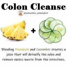 Pineapple And Cucumber, Colon Cleansing, Food Health Benefits, Cleanse Recipes, Healthy Drinks Recipes, Healing Food