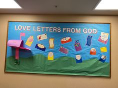 a bulletin board that says love letters from god