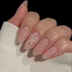 Blush Nails, Valentine Nails, Colorful Nails, Aesthetic Nails, Almond Nail, White Nail, Girls Nails, Stick On Nails