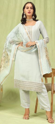 White and Off White color Salwar Kameez in Viscose fabric with Embroidered, Sequence, Thread, Zari work Eid Anarkali Set In Pista Green With Embroidered Border, Pista Green Anarkali Set For Eid With Embroidered Border, Eid Pista Green Anarkali Set With Embroidered Border, Pista Green Embroidered Anarkali Set For Eid, Pista Green Embroidered Wedding Kurta, Unstitched Pista Green Suit With Embroidered Border, Wedding Lawn Suit With Embroidered Border And Straight Kurta, Anarkali Lawn Suit With Embroidered Border For Wedding, Wedding Anarkali Lawn Suit With Embroidered Border