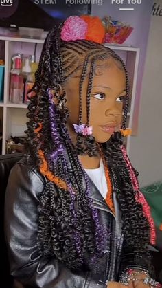 Braids With Wooden Beads Black Women, Cute Braids For Kids Black, Birthday Braids For Black Hair Kids, Kid Birthday Hairstyles, Hairstyles For Black Girls Kids 7-8, Kid Knotless Braids With Beads, Hairstyles Braids Black Kids 9-10, Hairsyles Black Girls Braids, Hairstyles For Nine Year Olds