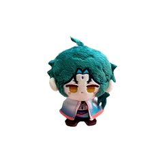 an image of a stuffed animal doll with green hair