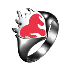 The Mister Flaming Heart Ring is a captivating piece of jewelry that embodies passion, intensity, and a touch of enchantment. Crafted with meticulous attention to detail, this ring is designed to ignite the flames of desire and add a bold statement to your style. The Flaming Heart Ring is cast in high-grade Stainless Steel and is finished with an advanced Ion Bonding technique for long-lasting durability & resistance. Symbolic Heart-shaped Rings For Valentine's Day, Valentine's Day Heart Shaped Signet Ring, Heart On Fire Jewelry, Valentine's Day Heart-shaped Ring With Polished Finish, Valentine's Day Gold Heart Enamel Ring, Gold Heart-shaped Enamel Rings, Gold Bond, Gold Vermeil Jewelry, Gold Chrome