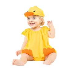 Infant Duck Outfit With Hat Baby Yellow Duckling Halloween Costume Duckling Costume, Infant Duck Costume, Baby Duck Costume, Toddler Chicken Costume, Duck Raincoat, Chicken Costume Kids, Crochet Duck In Costume, Duckling With Flower Hat, Baby Chicken Costume