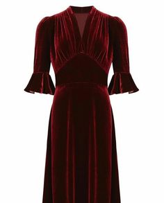 Decadent Velvet Joan dress from Pearl Lowe. 1950 Housewife, Vintage Designer Dresses, Horror Clothing, Dark Wardrobe, Housewife Dress, Horror Clothes, Vintage Dress Design