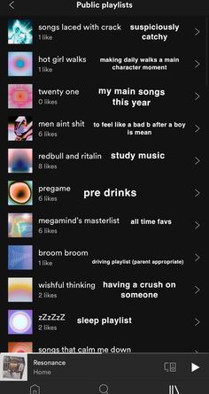 an iphone screen showing the music player's playlist and other things on it