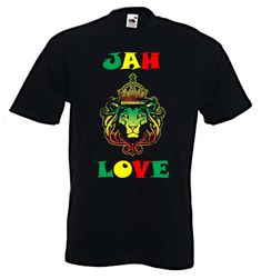 This tshirt features a Lion of Judah design and the words 'Jah Love'.  The t-shirt is 100% cotton and printed with water based ink.  Available in sizes small to XXXL. See the size chart image above for details.  The shirt is pre-shrunk and machine washable. Lion Of Judah, A Lion, Love T Shirt, Mens T Shirts, Bob Marley, Want You, T Shirt Design, Shirt Design, Cotton T Shirt