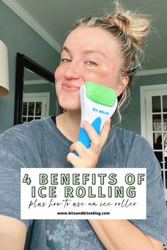 I love using my ice roller from Amazon. Here are 4 ice roller benefits and how to use an ice roller in your daily routine. Skin Ice Roller, Frozen Face Roller, Ice Face Roller Benefits, Ice Rollers For Face, Ice Roller Face Before And After, When To Use Ice Roller On Face, When To Ice Roll Face, Cold Spoon On Face, Ice Roller Routine