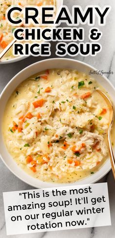 creamy chicken and rice soup is the most amazing soup it'll get on our regular winter rotation now