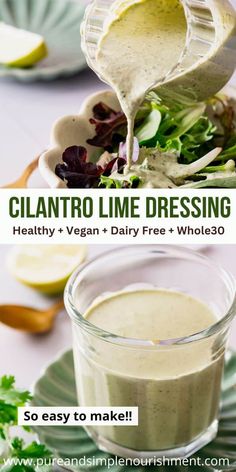 the ingredients to make cilantro lime dressing