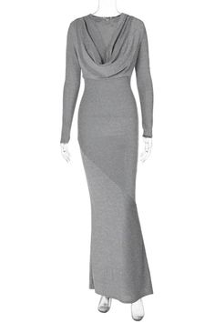 This elegant maxi dress features a deep V-neck, full sleeves, and intricate hollow-out details. The slim fit and sophisticated design make it perfect for a refined and stylish look. Details: Elasticity: Slight Stretch Fabric Type: POLYESTER Silhouette: Sheath Neckline: V-Neck Material: POLYESTER Size (IN) Bust Waist Hip Shoulder Sleeve Length Skirt length S 31.50-37.01 24.41-29.13 32.28-37.80 14.17 24.21 59.45 M 33.07-38.58 25.98-30.71 33.86-39.37 14.57 24.61 60.24 L 34.65-40.16 27.56-32.28 35.4 Silk Party Dress, Cardigan Sweater Dress, Silver Dress, Crop Top Blouse, Maxi Dress Party, Dress Material, Party Dresses For Women, Flowing Maxi Dress, Glamorous Evening Gowns