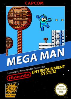 an old computer game with the title mega man on it's cover and text