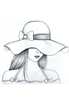 Girl drawing wih wearing hat Drawing Bts, Easy Pencil Drawings, Drawing Dragon, Cap Drawing, Pencil Drawing Images, Pencil Sketch Images, Cool Pencil Drawings, Pencil Drawings Easy, Girly Drawings