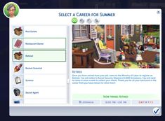 an image of a computer screen with the words select a career for summer on it