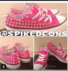 Studded converse...close studsSpiked heels**converse run big order at least 1/2 size smaller than current size*******Specify gold or silver studs***** Luxury Casual Custom Sneakers With Spikes, Luxury Casual Skate Shoes With Studded Outsoles, Luxury Spiked Sneakers For Sneaker Matching, Heels Converse, Studded Converse, Spiked Heels, Converse Run, Roanoke Va, Spike Heels