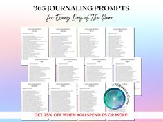 365 Monthly Journal Prompts designed to inspire reflection and personal growth throughout the year, organized into 12 monthly themes. These monthly journal prompts are INSTANTLY DOWNLOADABLE. Use them to deepen self-awareness, cultivate mindfulness, and explore various aspects of your life, encouraging transformative insights as you navigate each month with intention and purpose! ✍️ Explore Our Collection of Journal Prompts to Guide Your Journey: https://www.etsy.com/uk/shop/AffirmationCentre?se Journaling Questions Self Discovery, 365 Journal Prompts, Monthly Journal Prompts, Monthly Journal, Monthly Themes, Days Of The Year, Self Awareness, Journal Prompts, Check In