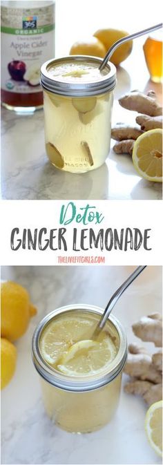 Fight bloating, improve your digestion, and rev your metabolism with this detox ginger lemonade! Detox Lemonade, Ginger Lemonade, Diet Detox, Apple Cider Vinegar Detox, Veggie Juice, Diet Drinks