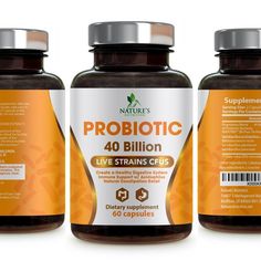 three bottles of probioticc with vitamins on the top and bottom, sitting next to each other