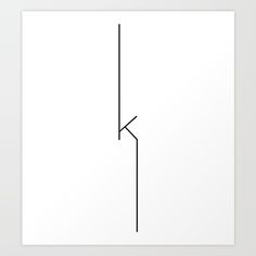 the letter k is shown in black and white on a plain paper background art print