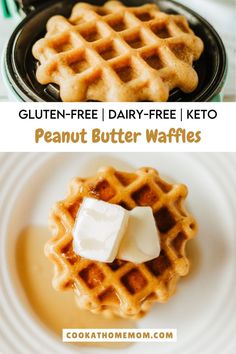 gluten free dairy - free keto peanut butter waffles