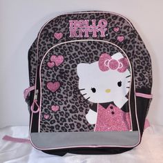 New Packpack With Tags. ~H16"Xw13". Jungle Print Hello Kitty Backpack Made By Sanrio In 201 . K59799-Jx-040714 Print Hello Kitty, Sanrio Bags, Hello Kitty Backpack, Kitty Backpack, Jungle Print, Hello Kitty, Bag Lady, Kitty, Backpacks