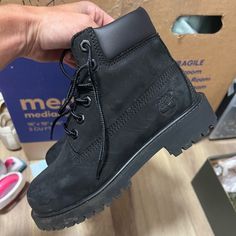 Like New Timberlands Black Size 13 Youth. Only Worn Twice. Can Be Wiped Down To Look Brand New Casual Timberland Boots For Streetwear, Black Tims, Timberland Boots Black, Timberland Black, Timberland Kids, Black Timberlands, Timberlands, Timberlands Shoes, Timberland Shoes