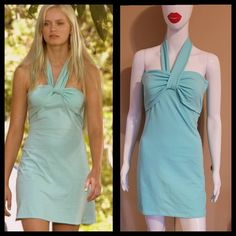 This hot lil mint dress was inspired by the movie  "Aquamarine" worn by actress Sara Paxton.  **Please note that these designs are only inspirations and not intended to look exactly like the original** It is made with stretch mint knit fabric.  Made to Order Sizes: XS - 32-33" bust, 24-25" waist, 33-34" hips S -     34-35" bust, 26-27 waist, 35-36" hips M -    36-37" bust, 28-29 waist, 37-38" hips L -     38-39" bust, 30-31" waist, 39-40" hips  Please allow 2-3 weeks delivery  If you have any qu Fitted Turquoise Mini Dress For Summer, Turquoise Fitted Mini Dress For Summer, Chic Fitted Turquoise Mini Dress, Chic Turquoise Fitted Mini Dress, Aquamarine Halloween Costume, Aquamarine Costume, Aquamarine Movie, Aquamarine Dress, Sara Paxton