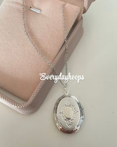 Charm size approx 22mm x 20mm rhodium plated,   Necklace;  Length Shown: 16 Inch Chain; 40cm + 5cm extension Shipping available for International orders * Shipped same/next business day * All jewelry come in a gift pouch ✨ * Message me if you have any questions or custom requests 💕 Box not included Locket Necklace Picture, Open Locket, Picture Locket, Memory Locket, Orders Shipped, Gift Pouch, Locket Necklace, Necklace Length, Rhodium Plated