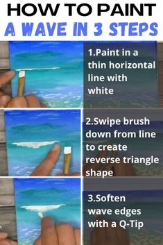 how to paint a wave in 3 steps - step by step instructions for beginners